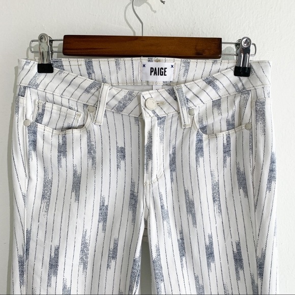 Paige Verdugo Ankle Nori Print White Skinny Jeans Sz 27 - Picture 5 of 15
